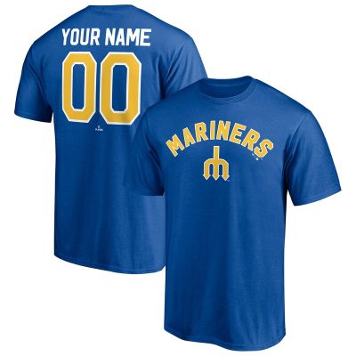 Seattle Mariners Royal Cooperstown Winning Streak Personalized Name & Number Unisex T-Shirt Cotton Tee