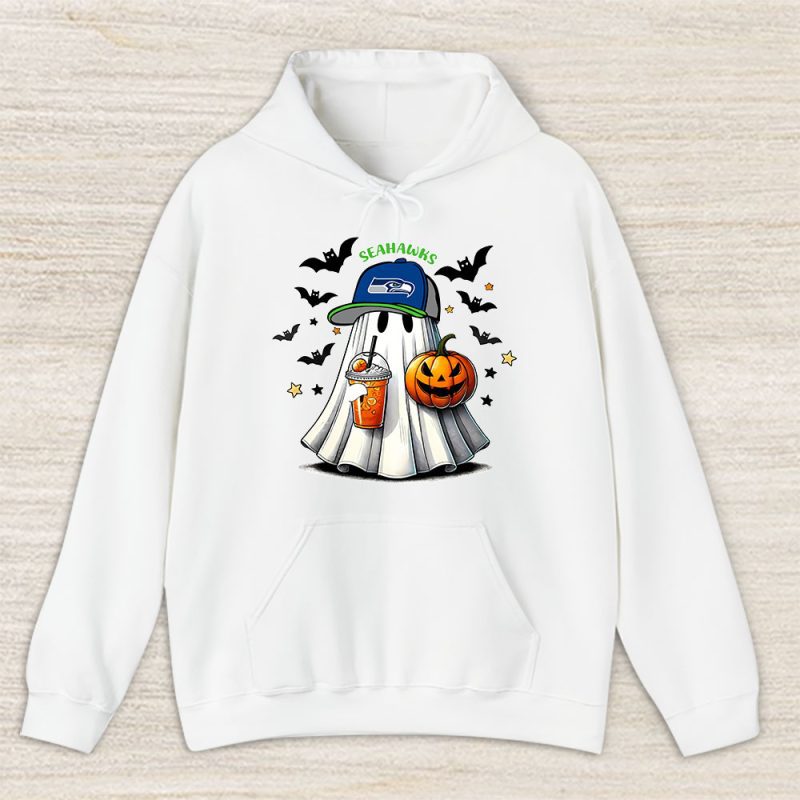 Seattle Seahawks x Halloween Holiday NFL x Cute Ghost Unisex Hoodie TAH14995