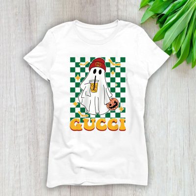 Spooky Season Cute Ghost Halloween Boujee Boojee Gucci Lady T-Shirt Women Tee LTL15117