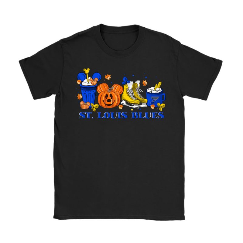 St. Louis Blues x Halloween Horror Nights x Pumpkin Face Unisex T-Shirt Cotton Tee TAT15765