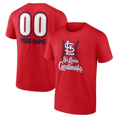 St. Louis Cardinals  Red Personalized Name & Number Fastball Unisex T-Shirt Cotton Tee