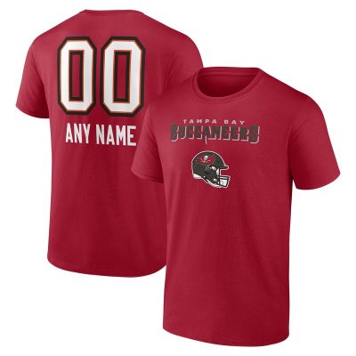 Tampa Bay Buccaneers Red Personalized Name & Number Team Wordmark Unisex T-Shirt Cotton Tee