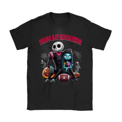 Tampa Bay Buccaneers x Halloween NFL x Jack And Sally Unisex T-Shirt Cotton Tee TAT16691