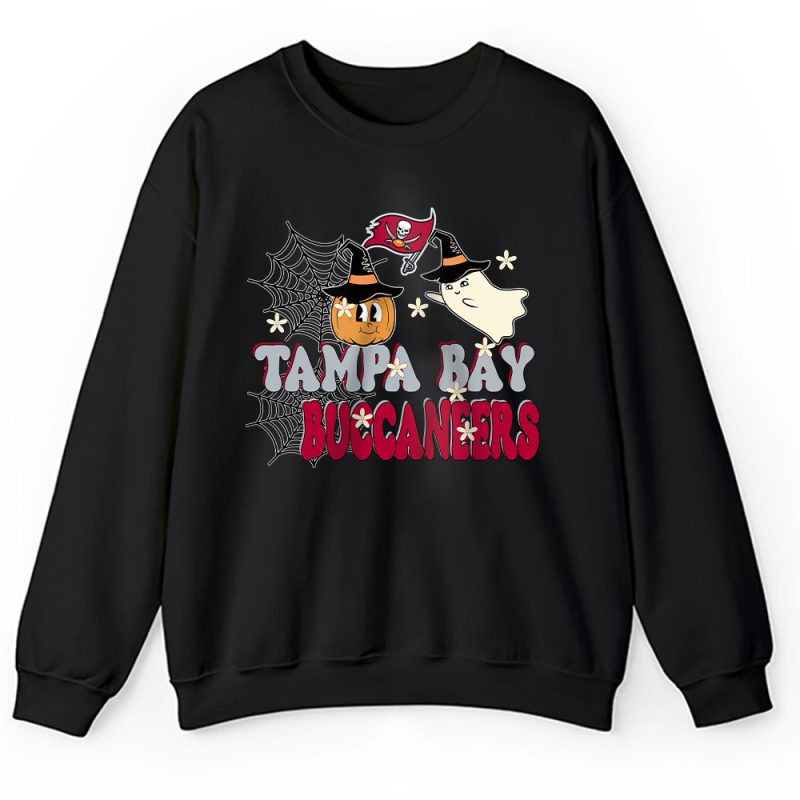 Tampa Bay Buccaneers x Happy Halloween NFL x Cute Ghost With Pumpkin Face Unisex Sweatshirt TAS16724