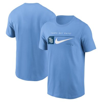 Tampa Bay Rays Light Blue Team Swoosh Lockup Unisex T-Shirt Cotton Tee