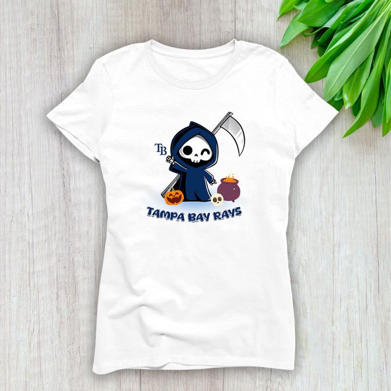 Tampa Bay Rays x Grim Reaper Cute Spooky x MLB Halloween Lady T-Shirt Women Tee LTL15778