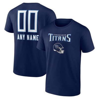 Tennessee Titans Navy Personalized Name & Number Team Wordmark Unisex T-Shirt Cotton Tee