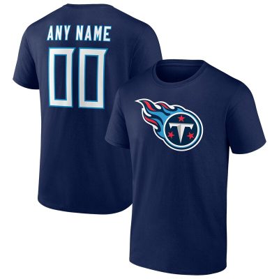 Tennessee Titans Navy Team Personalized Name & Number Unisex T-Shirt Cotton Tee