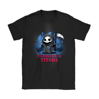 Tennessee Titans x Halloween Holiday NFL x Cute Grim Reaper Unisex T-Shirt Cotton Tee TAT16722