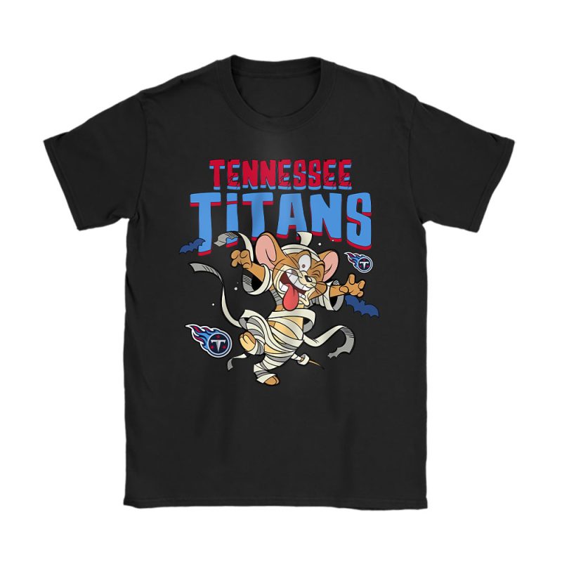 Tennessee Titans x Halloween Masquerade NFL x Tom And Jerry Unisex T-Shirt Cotton Tee TAT16723