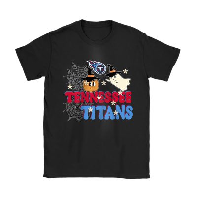 Tennessee Titans x Happy Halloween NFL x Cute Ghost With Pumpkin Face Unisex T-Shirt Cotton Tee TAT16714