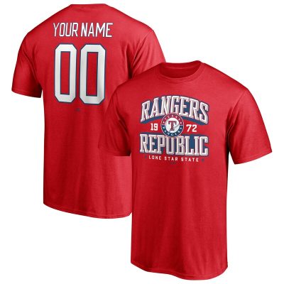 Texas Rangers Red Hometown Legend Personalized Name & Number Unisex T-Shirt Cotton Tee