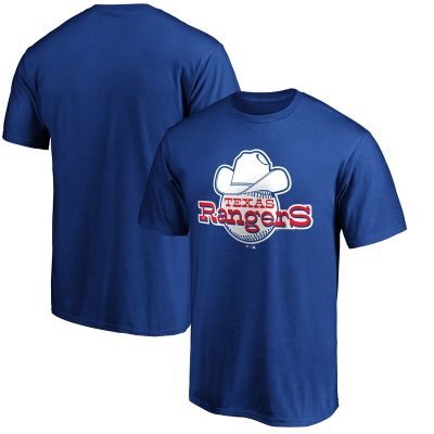 Texas Rangers Royal Cooperstown Collection Forbes Team Logo Unisex T-Shirt Cotton Tee