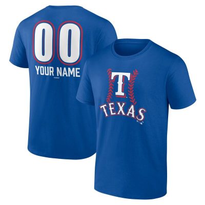 Texas Rangers  Royal Personalized Name & Number Fastball Unisex T-Shirt Cotton Tee