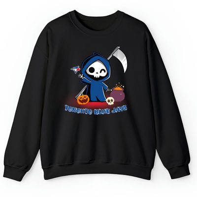 Toronto Blue Jays x Grim Reaper Cute Spooky x MLB Halloween Unisex Sweatshirt TAS15786