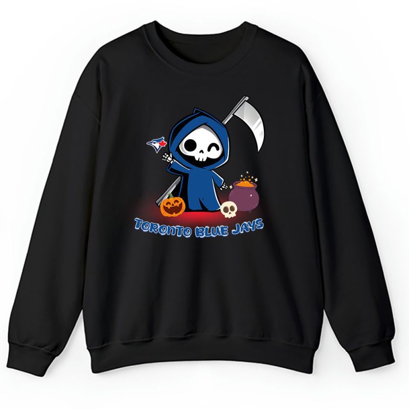 Toronto Blue Jays x Grim Reaper Cute Spooky x MLB Halloween Unisex Sweatshirt TAS15786