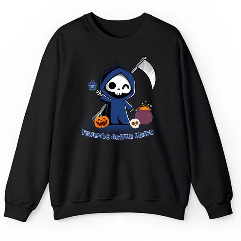 Toronto Maple Leafs x Grim Reaper Cute Spooky x NHL Halloween Unisex Sweatshirt TAS15038