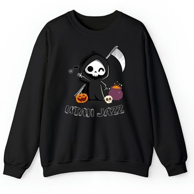 Utah Jazz x Grim Reaper Cute Spooky x NBA Halloween Unisex Sweatshirt TAS15042