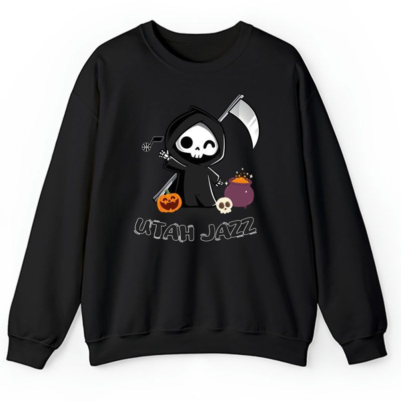 Utah Jazz x Grim Reaper Cute Spooky x NBA Halloween Unisex Sweatshirt TAS15042