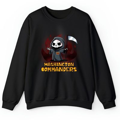 Washington Commanders x Halloween Holiday NFL x Cute Grim Reaper Unisex Sweatshirt TAS16670