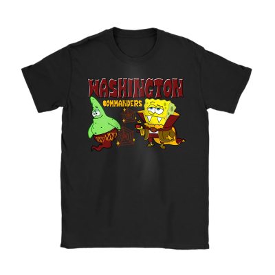 Washington Commanders x Halloween NFL x Spongebob Vampirebob  Ghost Patrick Unisex T-Shirt Cotton Tee TAT16733