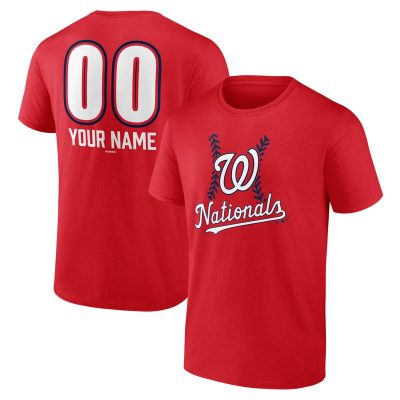 Washington Nationals  Red Personalized Name & Number Fastball Unisex T-Shirt Cotton Tee