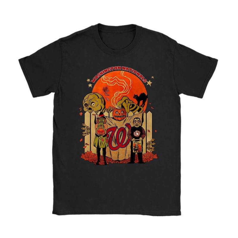 Washington Nationals x Halloween Horror Nights x Pumpkin Face Unisex T-Shirt Cotton Tee TAT15802