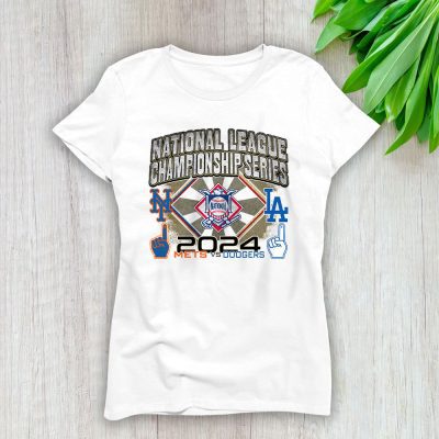 2024 NLCS LA Dodgers Vs NY Mets Baseball Gift For Fan Lady T-Shirt Women Tee LTL19448