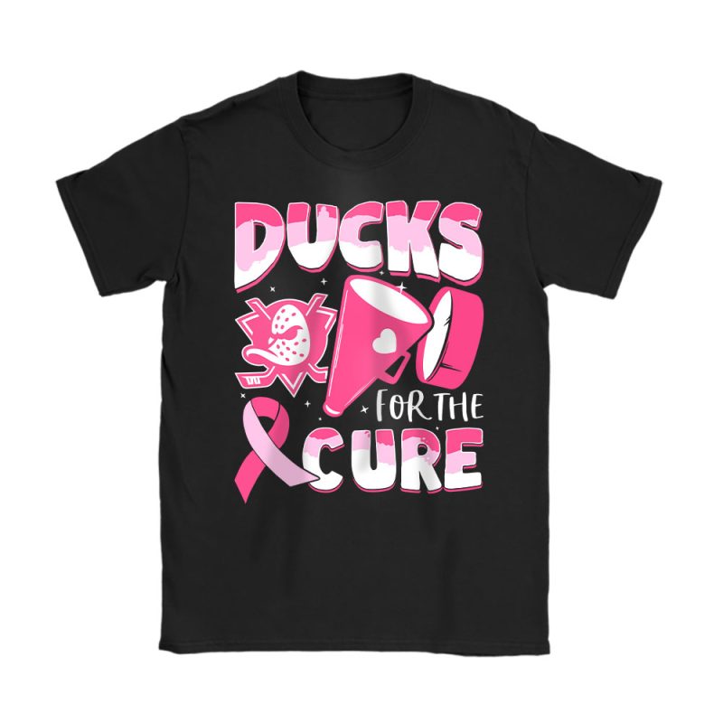 Anaheim Ducks Support Cancer Warrior Cancer Awareness Breast Cancer Gift Unisex T-Shirt Cotton Tee TAT17767