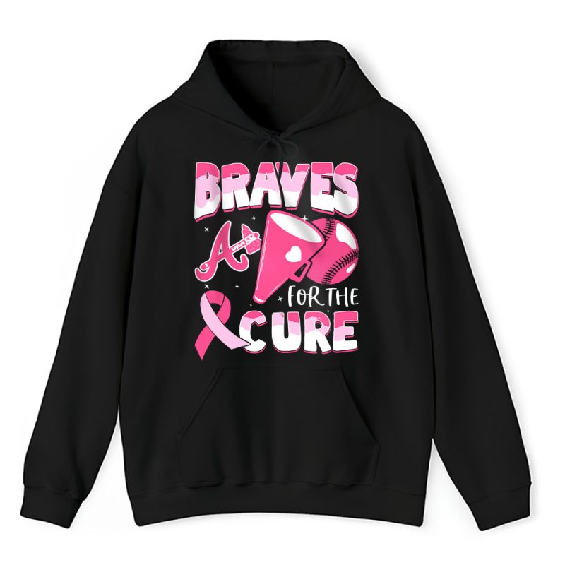 Atlanta Braves Support Cancer Warrior Cancer Awareness Breast Cancer Gift Unisex Hoodie TAH17770