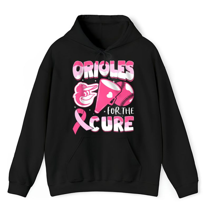 Baltimore Orioles Support Cancer Warrior Cancer Awareness Breast Cancer Gift Unisex Hoodie TAH17772