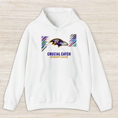 Baltimore Ravens Support Cancer Warrior Crucial Catch Intercept Cancer Unisex Hoodie TAH17139