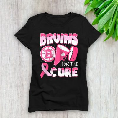 Boston Bruins Support Cancer Warrior Cancer Awareness Breast Cancer Gift Lady T-Shirt Women Tee LTL17774