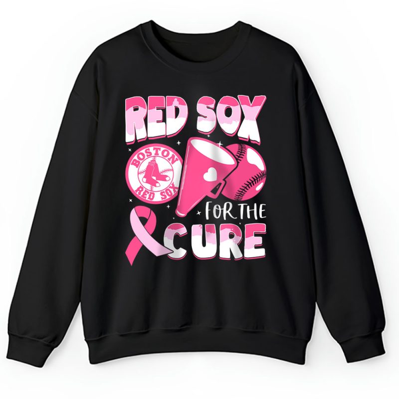 Boston Red Sox Support Cancer Warrior Cancer Awareness Breast Cancer Gift Unisex Sweatshirt TAS17777