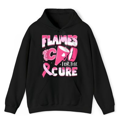 Calgary Flames Support Cancer Warrior Cancer Awareness Breast Cancer Gift Unisex Hoodie TAH17785