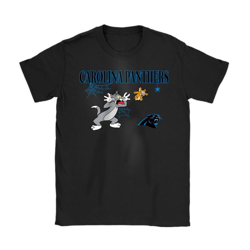 Carolina Panthers x Halloween Masquerade NFL x Tom And Jerry Unisex T-Shirt Cotton Tee TAT16938