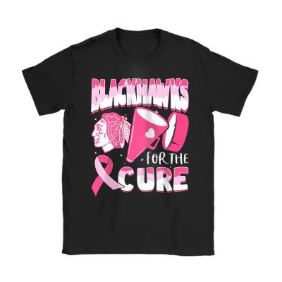 Chicago Blackhawks Support Cancer Warrior Cancer Awareness Breast Cancer Gift Unisex T-Shirt Cotton Tee TAT17783