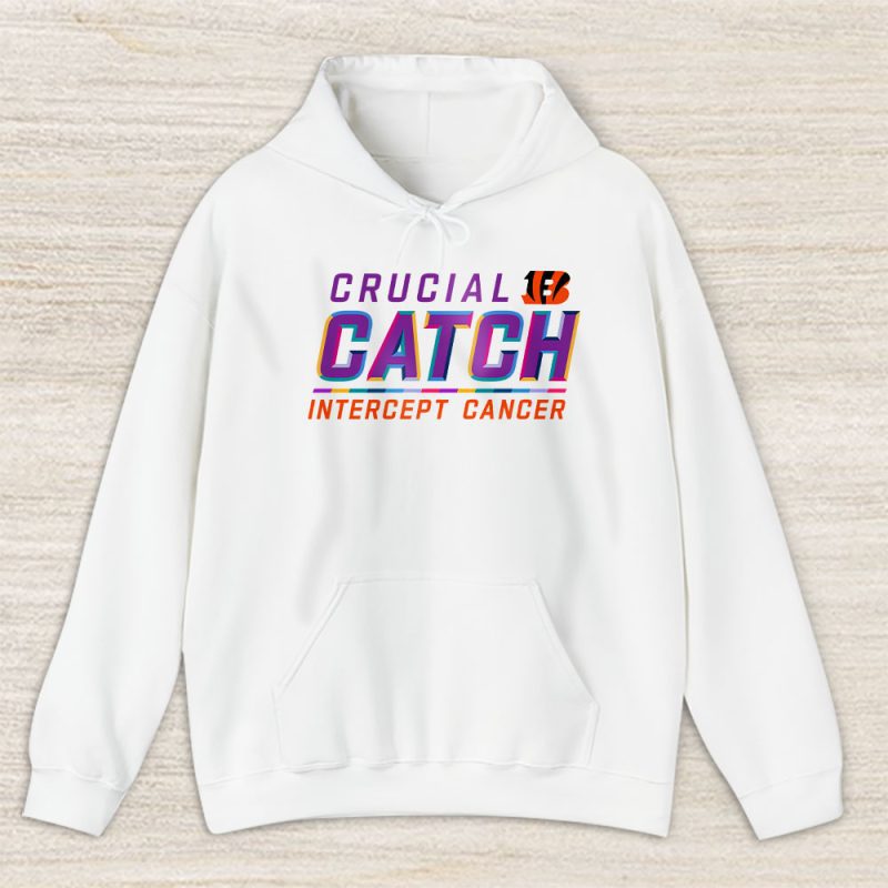 Cincinnati Bengals Support Cancer Warrior Crucial Catch Intercept Cancer Unisex Hoodie TAH17203