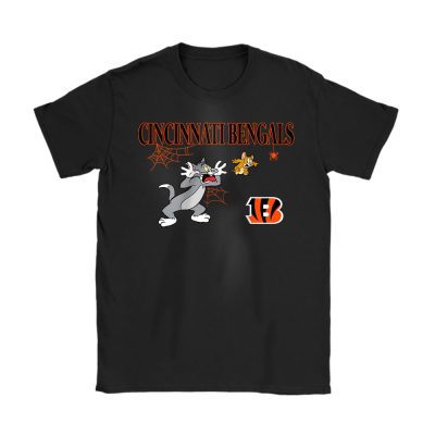 Cincinnati Bengals x Halloween Masquerade NFL x Tom And Jerry Unisex T-Shirt Cotton Tee TAT16940