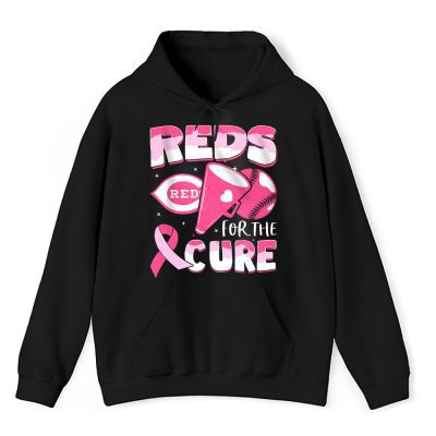 Cincinnati Reds Support Cancer Warrior Cancer Awareness Breast Cancer Gift Unisex Hoodie TAH17790