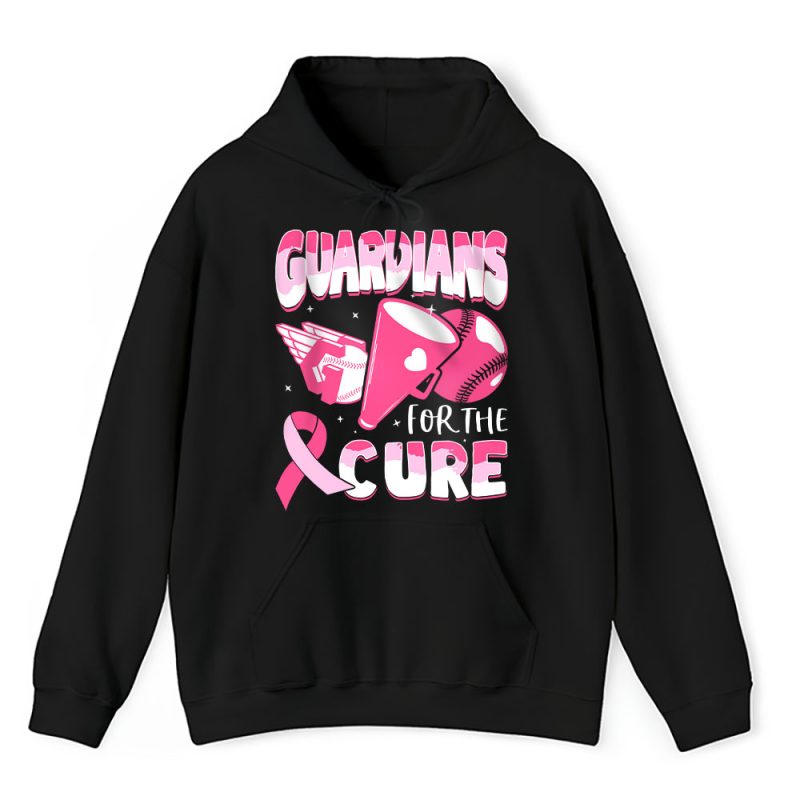 Cleveland Guardians Support Cancer Warrior Cancer Awareness Breast Cancer Gift Unisex Hoodie TAH17792