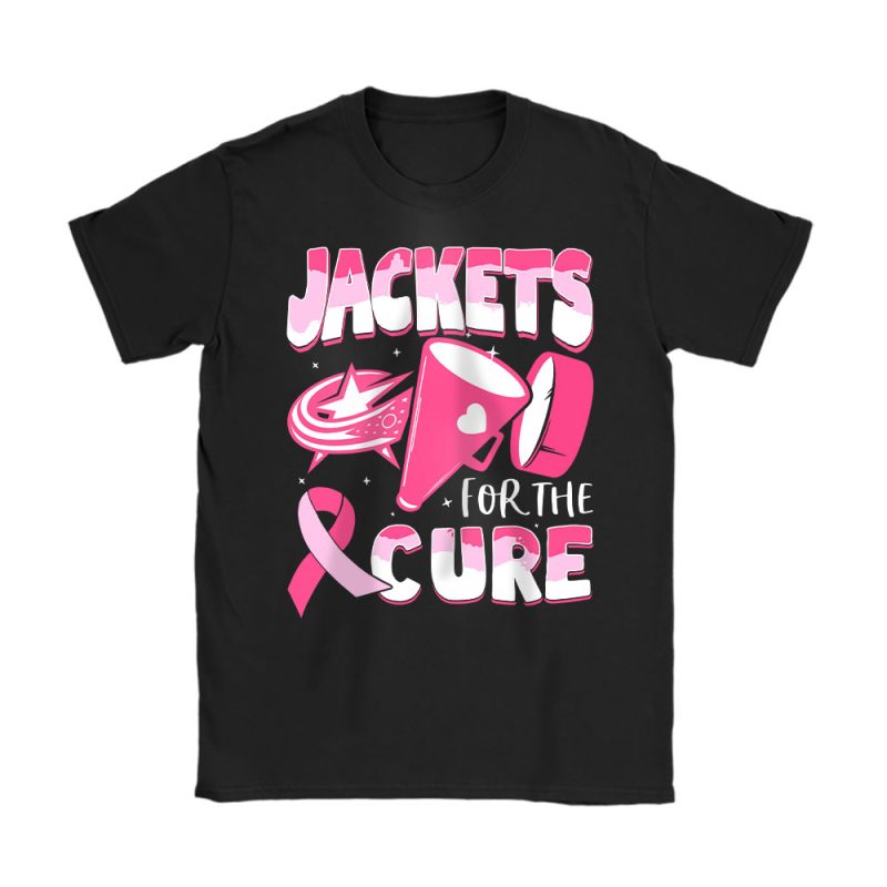 Columbus Blue Jackets Support Cancer Warrior Cancer Awareness Breast Cancer Gift Unisex T-Shirt Cotton Tee TAT17784