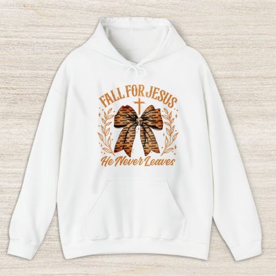 Coquette Bow Fall For Jesus He Never Leaves Thanksgiving Moschino Unisex Hoodie TAH18189