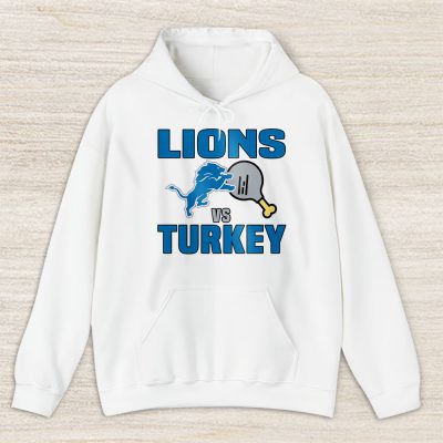 Detroit Lions Happy Thanksgiving NFL Gift Turkey Vs Lions Unisex Hoodie TAH18443