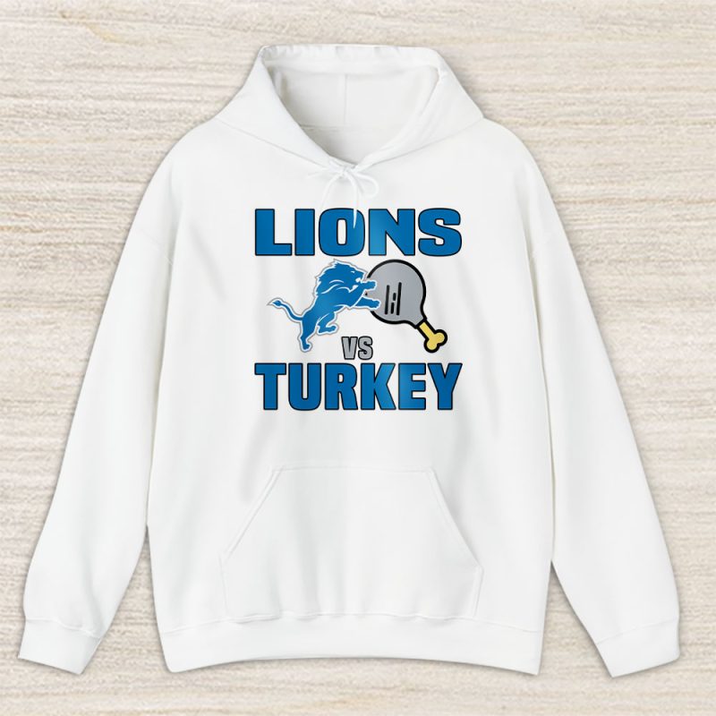 Detroit Lions Happy Thanksgiving NFL Gift Turkey Vs Lions Unisex Hoodie TAH18443