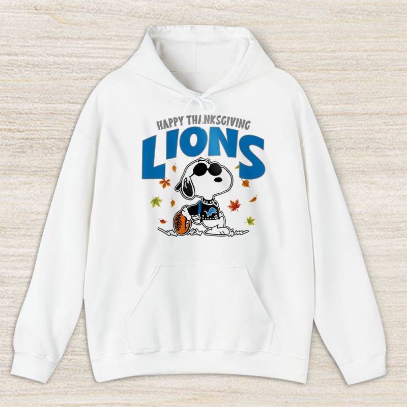 Detroit Lions Happy Thanksgiving NFL Thanksgiving Snoopy Gift Unisex Hoodie TAH17957