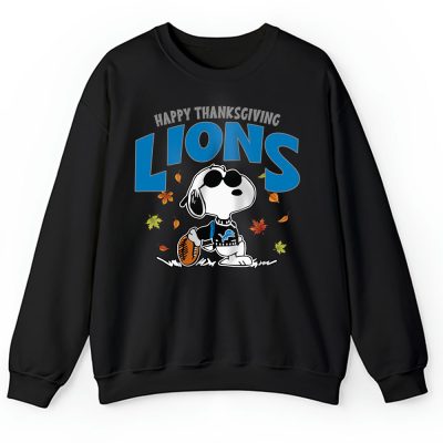 Detroit Lions Happy Thanksgiving NFL Thanksgiving Snoopy Gift Unisex Sweatshirt TAS17957