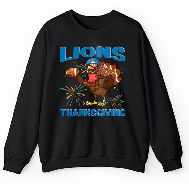 Detroit Lions Happy Thanksgiving NFL Thanksgiving Turkey Gooble Gift Unisex Sweatshirt TAS18430