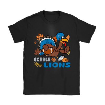 Detroit Lions Happy Thanksgiving NFL Thanksgiving Turkey Gooble Gift Unisex T-Shirt Cotton Tee TAT17956