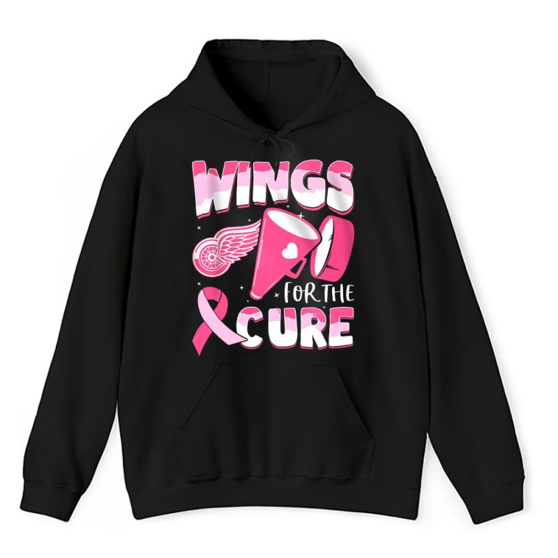 Detroit Red Wings Support Cancer Warrior Cancer Awareness Breast Cancer Gift Unisex Hoodie TAH17800